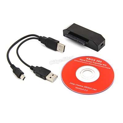 USB Data Hard Drive Disk HDD Transfer Cable Kit for Xbox 360 Slim