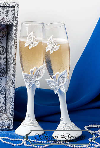 Butterfly  Theme Champagne Glass Set