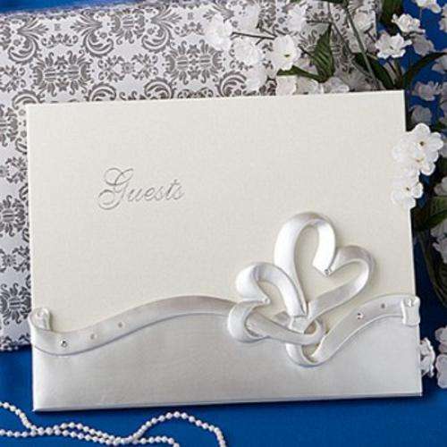 Heart themed wedding guest book