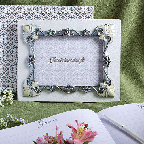 Fleur de lis themed wedding guest book