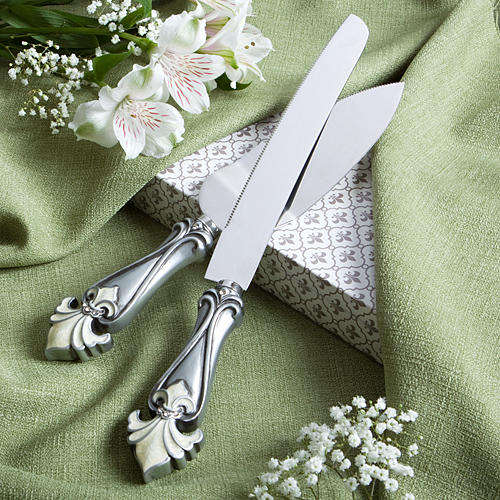 Fleur de Lis themed cake server set