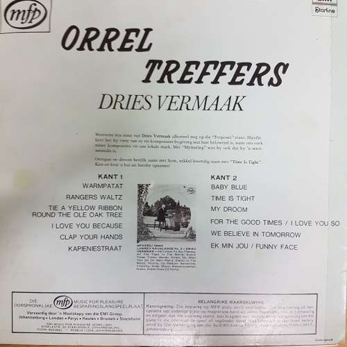 DRIES VERMAAK ~ ORREL TREFFERS