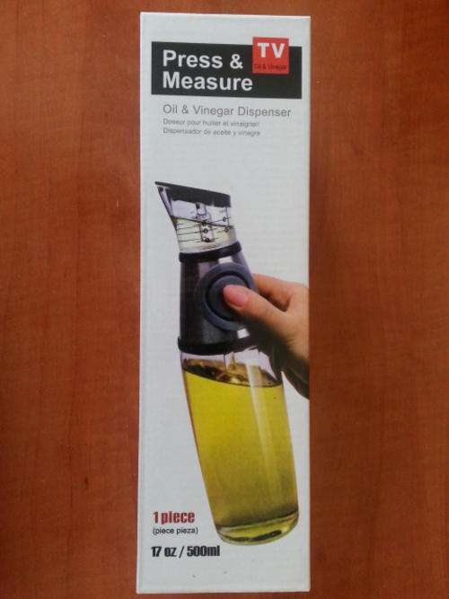 Press & Measure Glass Oil Or Vinegar Dispenser Bottle