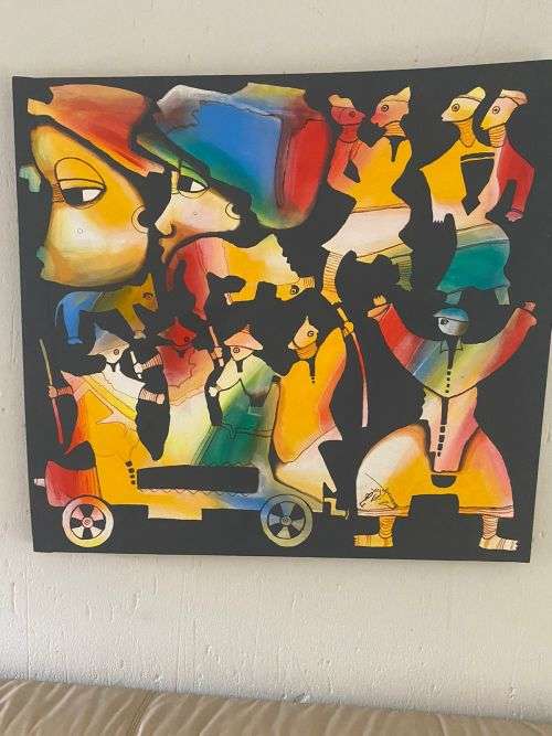 VERY HUGE BILLY MOLOKENG OILS ON CANVAS. A MUST HAVE!!!