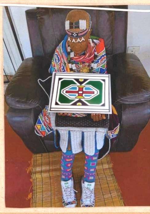 Acrylic on board signed Esther mahlangu