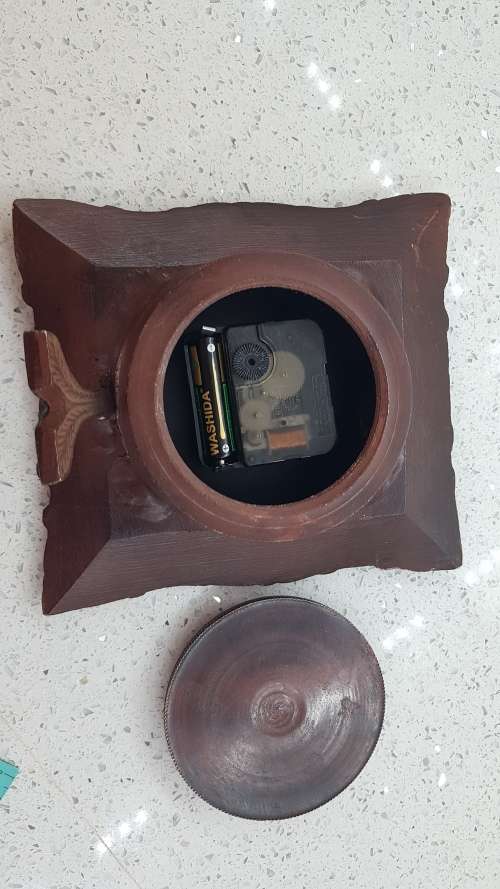 Stunning small cast iron mantel clock!