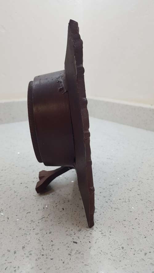 Stunning small cast iron mantel clock!