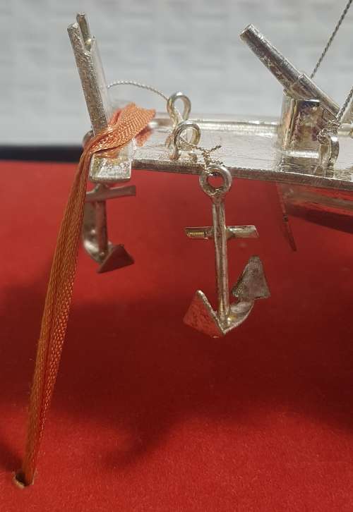 Exquisite!! Old Chinese Export Silver War Ship!