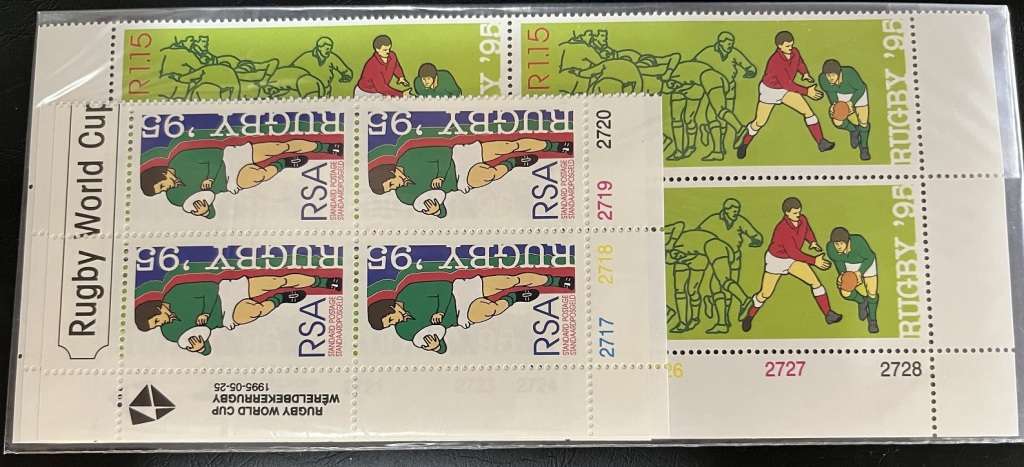 Complete 1995 Rugby World Cup First Day Covers 6.14a, 6.14b, 6.14c and 6.14d (Incl. Stamps MNH)