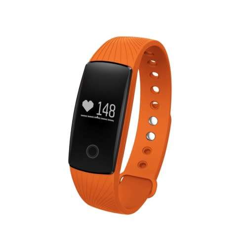 Fitness Tracker, Smart Wristband, Pedometer, Heart Rate Monitor, ID107HR - Orange