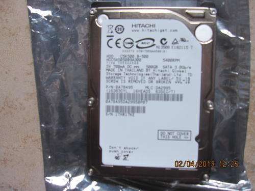 500Gb 2,5in SATA HARD DRIVE.