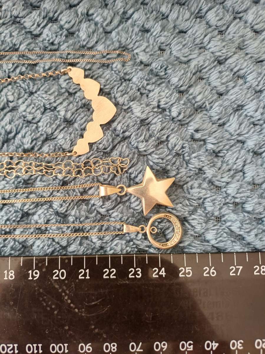 Lot of 5 Sterling silver necklaces