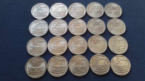 20 x 1994 Presidential Inauguration R5.00 coins in GOOD condition - Bid per coin for the lot !!!!