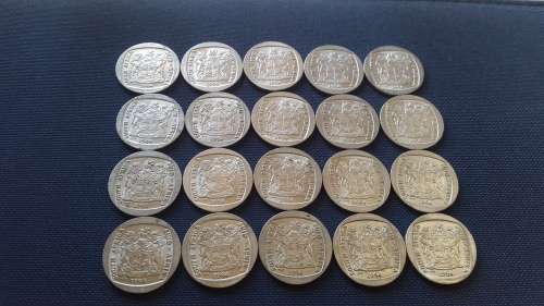 20 x 1994 Presidential Inauguration R5.00 coins in GOOD condition - Bid per coin for the lot !!!!