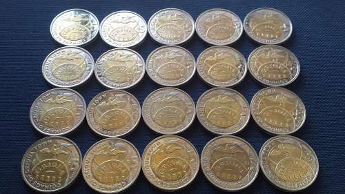 20 x 2015 Griqua Town R5.00 coins in Excellent condition - Bid per coin for the lot !!!!