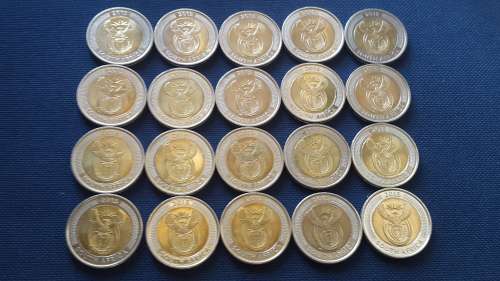 20 x 2015 Griqua Town R5.00 coins in Excellent condition - Bid per coin for the lot !!!!