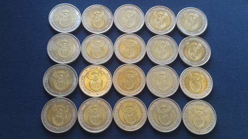 20 x 2008 Mandela Birthday R5.00 coins in Excellent condition - Bid per coin for the lot !!!!