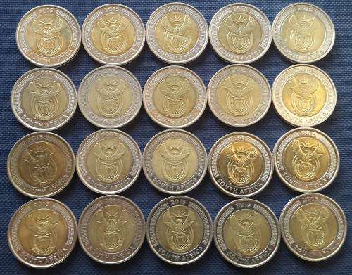 20 x 2015 Griqua Town R5.00 coins in Excellent condition - Bid per coin for the lot !!!!