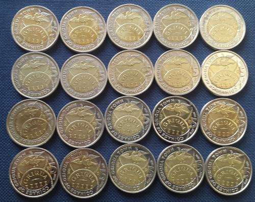 20 x 2015 Griqua Town R5.00 coins in Excellent condition - Bid per coin for the lot !!!!