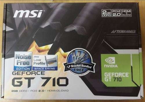 MSI GEFORCE GT 710 2GB DDR3 64Bit with VGA, HDMI & DVI - as NEW!!!