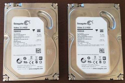 2 x Seagate 2000GB - 3.5" HDD for desktop or external enclosure!!! (Removed from new PVR units)