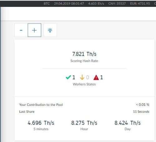 Antminer S9 - 14TH/s + BITMAIN  PSU - ONLY 2 Hashing boards Working - Hashes between 7.5 & 9.5Th/s