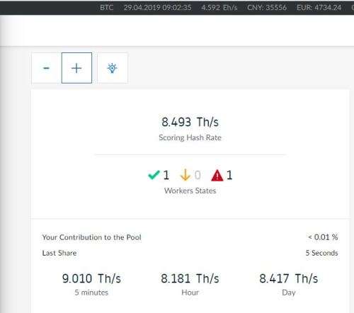 Antminer S9 - 14TH/s + BITMAIN  PSU - ONLY 2 Hashing boards Working - Hashes between 7.5 & 9.5Th/s