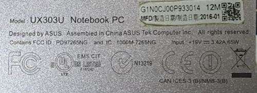 Asus ZenBook UX303U - For SPARES or REPAIRS - PLEASE READ DESCRIPTION. Core i7 CPU 6500U @ 2.5GHz