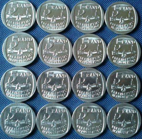 16 x 1994 Presidential Inauguration R5.00 coins - Excellent Condition !!! - Bid per coin!