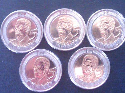 5 x 2008 Mandela Birthday R5.00 - 1 BID FOR ALL