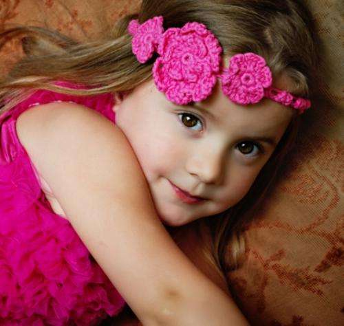 Smitten HeadBand Bubblegum Triple Flower - GORGEOUS!