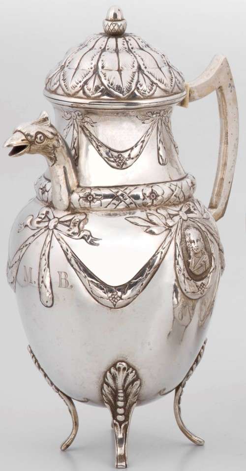 A German four-piece silver coffee set 800 standard