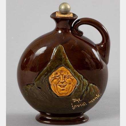 Royal Doulton Dewar`s whiskey flagon `The Jovial Monk`