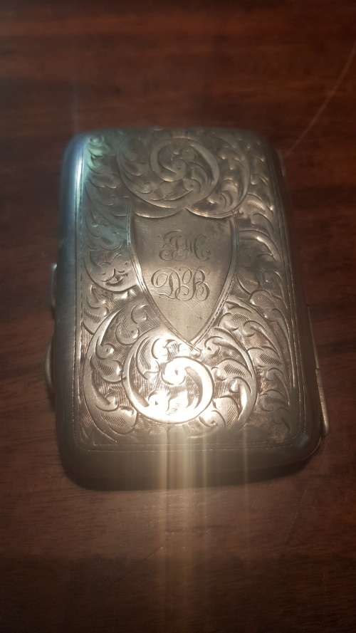 silver cigarette case - 46.8g