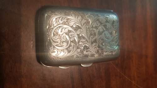 silver cigarette case - 46.8g