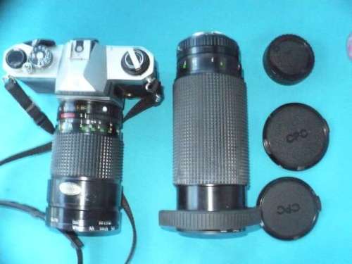 PENTAX ASAHI K1000 FILM CAMERA WITH CPC ZOOM LENSES