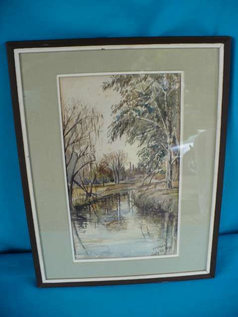 FRAMED/GLASSED WATER COLOUR OF A SCENE IN PIETERMARITZBURG