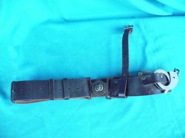 NPA  POLICE LEATHER BELT WITH  HANDCUFFS
