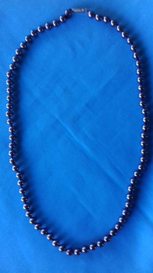 HEMATITE BEAD NECKLACE  60  CM