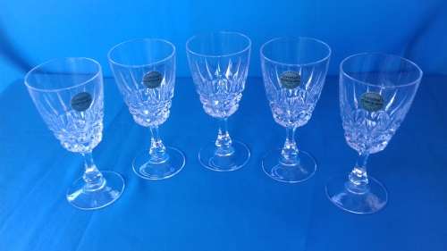 5 "crystal d'arques"  LEAD CRYSTAL SHERRY GLASSES
