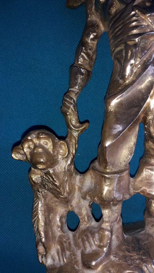 VINTAGE SOLID BRASS PIRATE FIGURINE