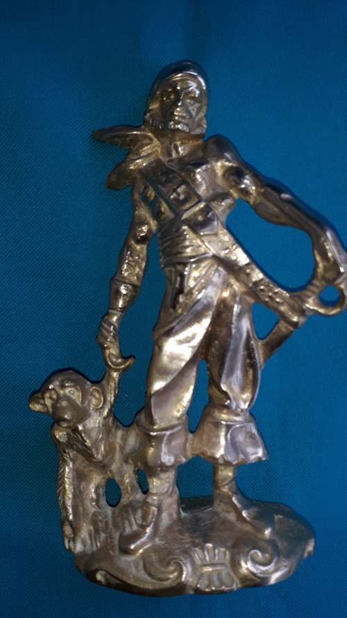 VINTAGE SOLID BRASS PIRATE FIGURINE