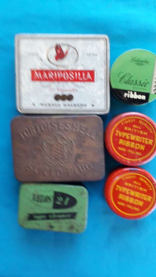 6 VINTAGE TINS