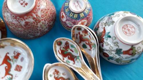 25 PIECES MIXED PATTERN CHINESE CROCKERY