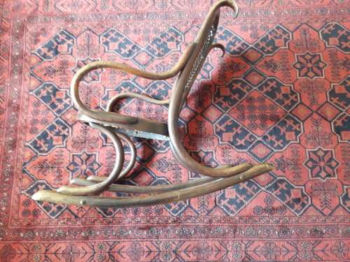 ANTIQUE "THORET"  CHILDS' BENTWOOD & RATTAN  ROCKING CHAIR
