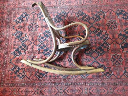 ANTIQUE "THORET"  CHILDS' BENTWOOD & RATTAN  ROCKING CHAIR