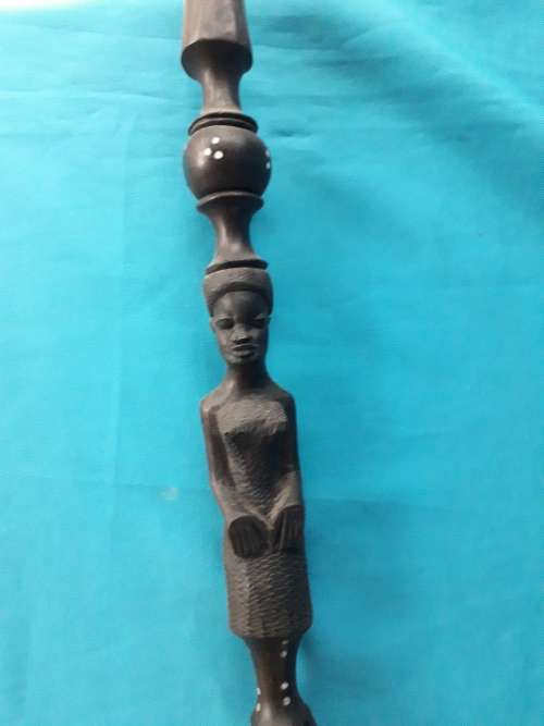 VINTAGE AFRICANA CARVED WALKING STICK