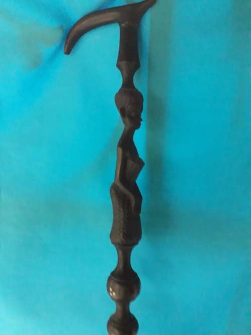 VINTAGE AFRICANA CARVED WALKING STICK