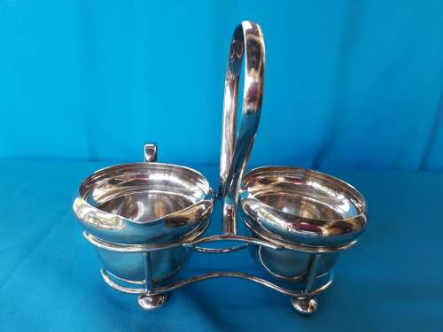 VINTAGE  EPNS SUGAR BOWL+ MILK  JUG ON STAND