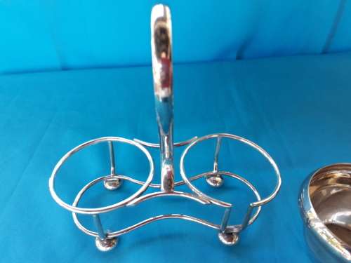 VINTAGE  EPNS SUGAR BOWL+ MILK  JUG ON STAND